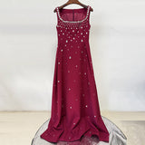 yellow beaded diamond sleeveless vest dress