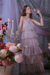 Mera Sleeveless Diamond Chain Cake evening Dress