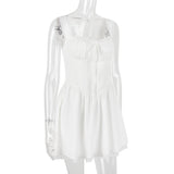 LACE CORSET MINI DRESS IN WHITE