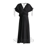 PATCHWORK APPLIQUES MIDI DRESS