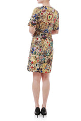 lauren printed rhinestone embellished mini dress