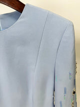 vivien blue Crystal Embellished Maxi Dress