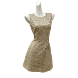 georgia lace embroidery sleeveless mini dress - gold