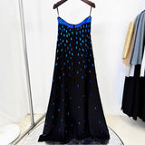 beaded diamond blue diamond bandeau dress
