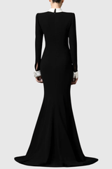 lorraine Tie Crystal Embellished Maxi Dress - black