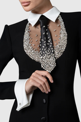 lorraine Tie Crystal Embellished Maxi Dress - black