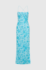 Ongus Floral Sequin Maxi Dress - Blue
