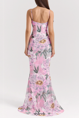 letitia Floral Corset Maxi Dress