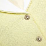 sigrid Boucle Contrast Collar Jacket in Yellow