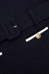 apphia Tweed low-rise pants set in navy blue