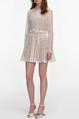 odelette Cream Organza Lace Mini Dress