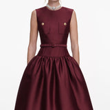 jocelyn Bowknot-Side Bandage Strapless maxi Dress in burgundy