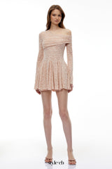 jessica Red V-neck Tiered Ruffle Mini Dress
