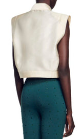 LIMON CROPPED SATIN SHIRT