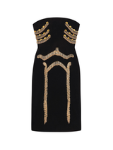 yuri Skeleton tassel embellished Bustier mini Dress in black