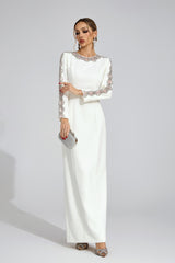tiffany rhinestone embellished cutout maxi dress - white
