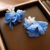 Drew Blue Flower Earrings