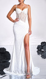 belinda lace corset sequin maxi dress in red
