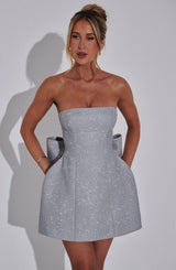 evelyn Mini Dress - Silver Sparkle