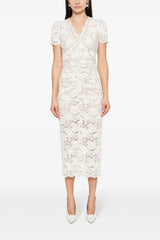 FLORAL LACE MIDI DRESS