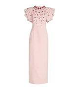 roxanne crystal-embellished crepe bodycon gown in pink