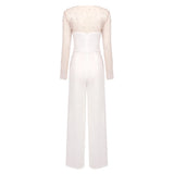 MESH PEARL JUMPSUIT TWO PIECE