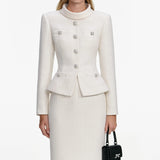 michaelia Cream Boucle Tailored Midi Dress set