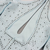 CRYSTAL EMBELLISHED CUTOUT HALTER BODYCON DRESS
