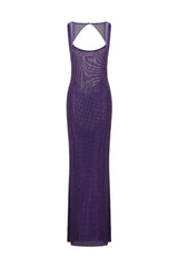 modesty sequin Mesh Back Maxi Dress - Purple