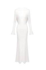 gloria DRAPED BACKLESS JERSEY MAXI DRESS in white