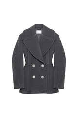 rosemary peacoat in wool in gray