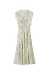 audrey sleeveless pleated floral midi dress in mint green