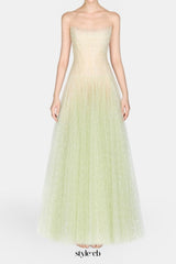 carol Draped Lace Maxi Dress in Mint
