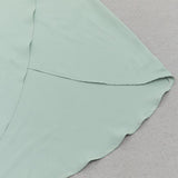 ONE SHOULDER RUCHED MIDI DRESS IN MINT DRESS sis label 