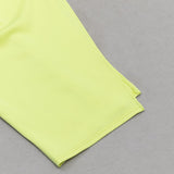 SATIN CUT OUT V NECK MIDI DRESS IN YELLOW-styleofcb
