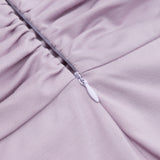 DEEP V-NECK SMALL FLYING-SLEEVED HIGH-RISE DRESS IN LIGHT PURPLE styleofcb 