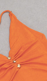 V-NECK HALTER MIDI DRESS IN ORGANE DRESS styleofcb 