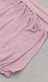 SEQUIN RUCHED MINI DRESS IN ROSE PINK DRESS styleofcb 