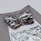 PERSPECTIVE VELVET BREAST TOP SUIT IN SILVER GRAY styleofcb 