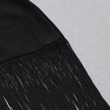 SLEEVELESS HOLLOWED OUT FRINGE DRESS IN BLACK styleofcb 