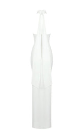 FLOWER SLEEVELESS MAXI DRESS IN WHITE styleofcb 