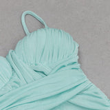 STRAPY WAIST-TIGHTENING COREST DRESS IN MINT GREEN-styleofcb