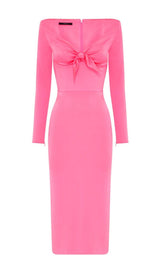 PINK BOW BANDAGE MIDI DRESS styleofcb 