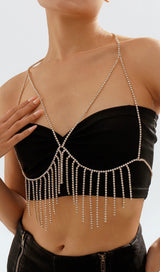 TASSEL AND DIAMOND CHEST CHAIN IN GOLD blingmyfriend 
