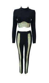 BANDAGE CROP PANTS TWO PLECE SUIT styleofcb 