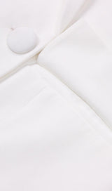 WHITE FEATHER LONG SLEEVE BLAZER MINI DRESS styleofcb 
