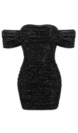 SEQUINS MINI DRESS IN BLACK Dresses styleofcb 