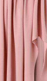 POLYESTER SEQUINS SLEEVELESS RUFFLE DRESS IN PINK styleofcb 