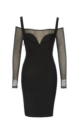 TULLE HIP WRAP DRESS IN BLACK styleofcb 