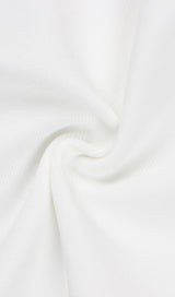FEATHER BODYCON MAXI DRESS IN WHITE Dresses styleofcb 